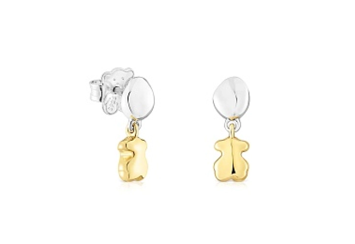 SILVER GOLD PLATED EARRINGS BICOLOR
