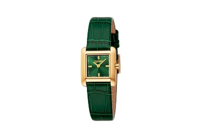 ESPRIT Women Watch, Gold Color Case, Dark Green Di