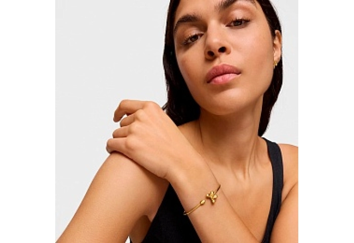 SILVER GOLD PLATED BRACELET FLOWER 15MM