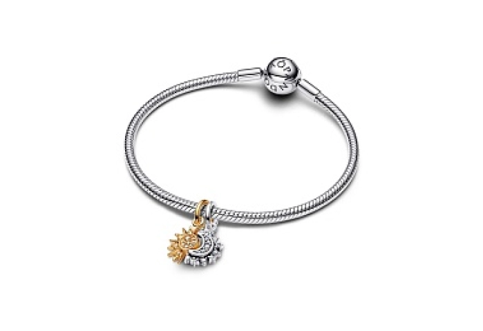 Sun and moon sterling silver and 14k gold-plated s