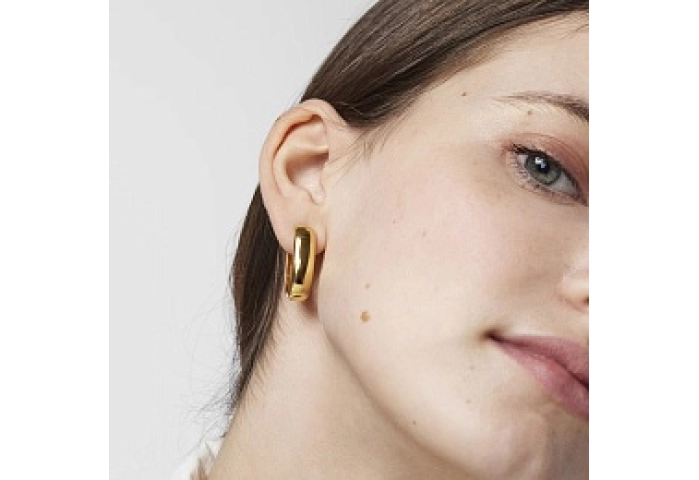 SILVER GOLD PLATED EARRINGS 25MM