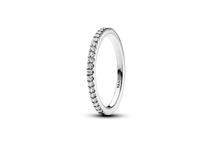 Sterling silver ring with clear cubic zirconia