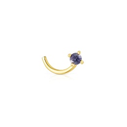 STEEL IPG NOSE PIERCING IOLITE GEM