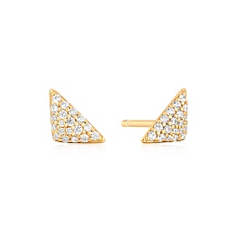 Gold Triangular Pavé Studs