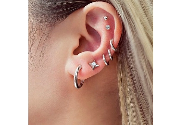 Silver Tube Small Huggie Hoop Earrings