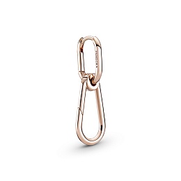 14k Rose gold-plated hoop link earring/Серьги