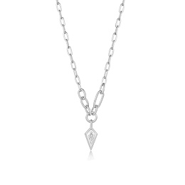 SPARKLE DROP PENDANT CHUNKY CHAIN NECKLACE