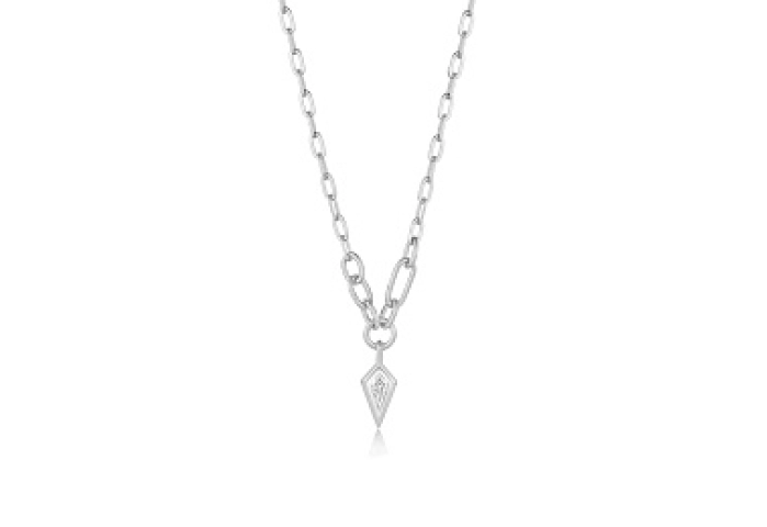 SPARKLE DROP PENDANT CHUNKY CHAIN NECKLACE