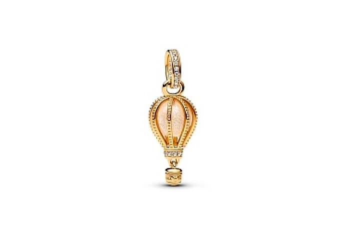 Air balloon 14k gold-plated dangle with glittery t