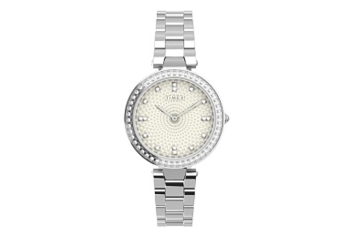Womens Jewelry Inspired Silver Tone Case with Crystal and Bracelet