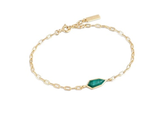 MALACHITE EMBLEM CHAIN BRACELET
