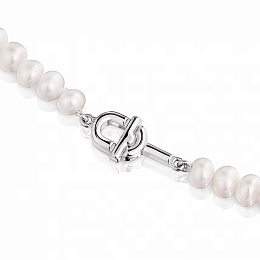 SILVER CHOKER CULTURED PEARLS 43CM