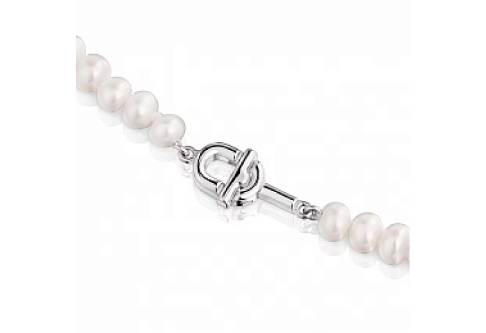 SILVER CHOKER CULTURED PEARLS 43CM
