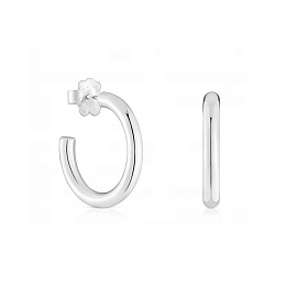 SILVER HOOP EARRINGS SMOOTH 15MM