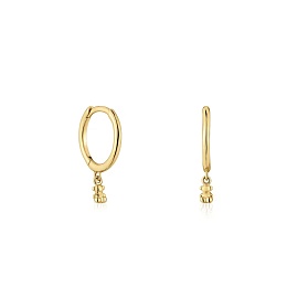 18KT GOLD HOOP EARRINGS 8MM BEAR