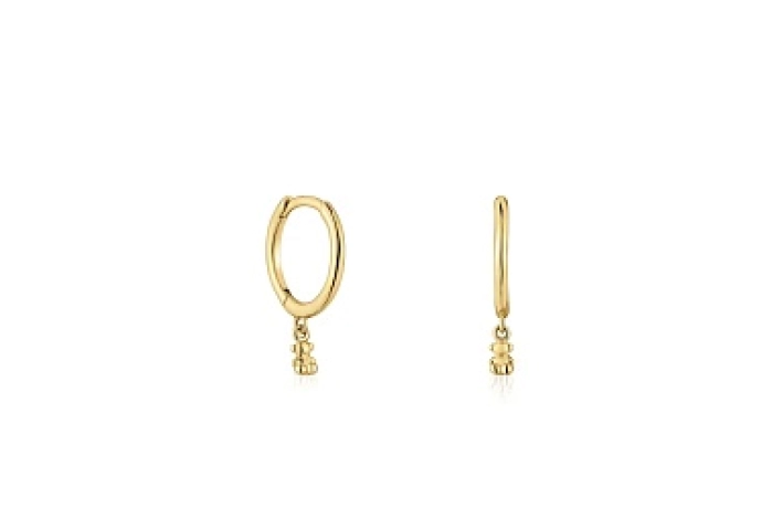 18KT GOLD HOOP EARRINGS 8MM BEAR