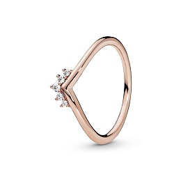 Tiara wishbone Pandora Rose ring withclear cubic z