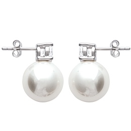 EARRINGSRHODIUMIMIT. PLATEDSILVER CZ925PEARL