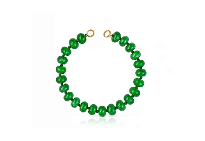 GREEN QUARZITE/SILVER GOLDPLATED BRACELET