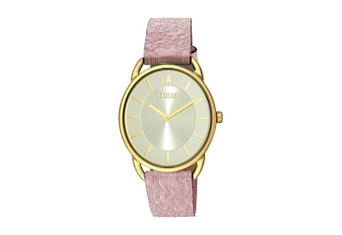 WATCH IP STEEL GOLD COLORED LEATHER STRAP
