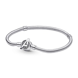 Snake chain sterling silver bracelet with Marvel T