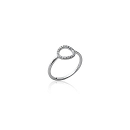 RINGPLATEDSILVERCZ 925 RHODIUM