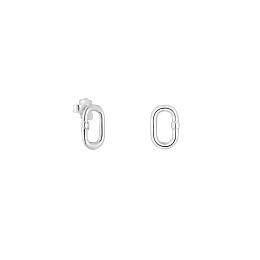 SILVER OVAL HOOP EARRINGS 10MM