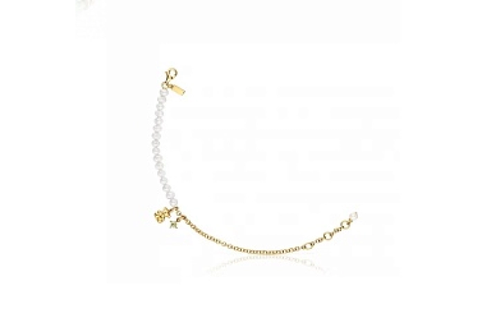 SILVER GOLDPLATED BRACELET PEARL PERIDOT