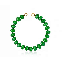 GREEN QUARZITE/SILVER GOLDPLATED BRACELET