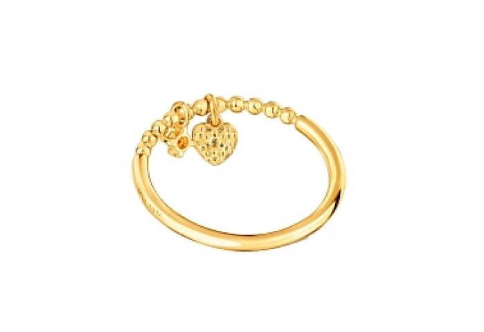 SILVER GOLDPLATED RING HEART GARNET