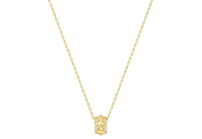 Gold Geometric Sparkle Pendant Necklace