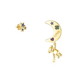 SILVER GOLD PLATED EARRIN RUBY.SAPP.GEMS