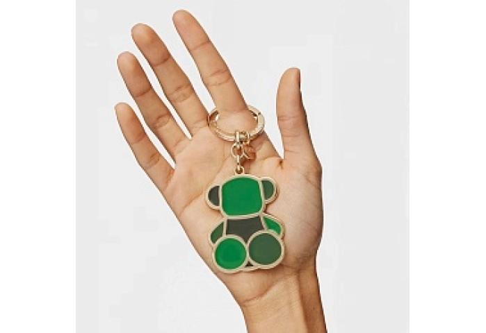 ZN.LAT.RE,KEYCHAIN T BEAR FACETED GREEN