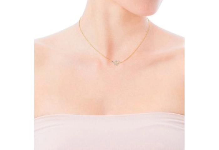18KT GOLD CHOK 0.10CT 8X8 L/I DIAM.CHAIN