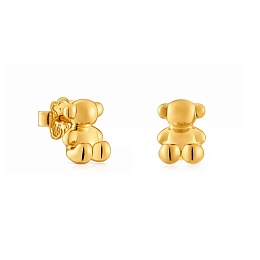 SILVER GOLD PLATED EARRINGS 10MM BEAR