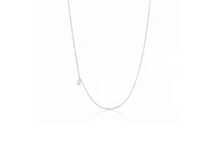 SILVER CHOKER OVAL RINGS  45CM BEAR