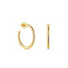 SILVER GOLD PLATED HOOP EARRING 28MM