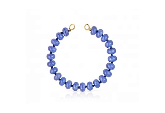 BLUE QUARZITE/SILVER GOLDPLATED BRACELET