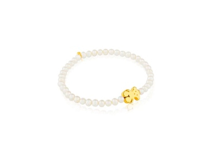 18KT GOLD BRACELET CULTURED PEARL 3MM