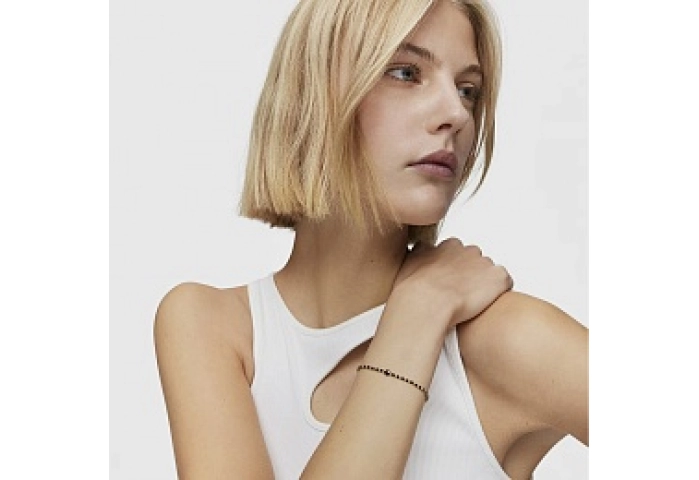SILVER GOLDPLATED/STEEL BRACELET SPINEL