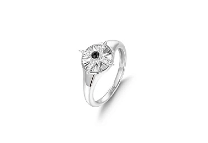 Silver Star Signet Ring