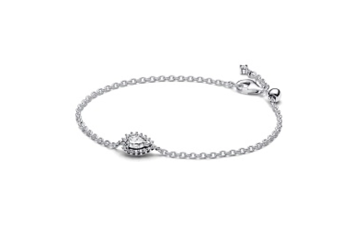 Sterling silver bracelet with clear cubic zirconia