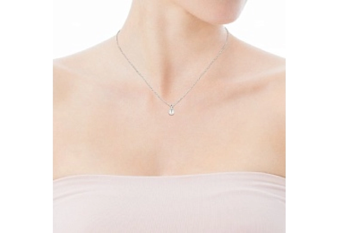 SILVER PENDANT CULTURED PEARL 45CM