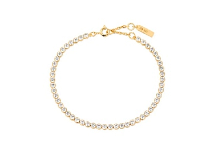 Gold Row Bezel Set Bracelet