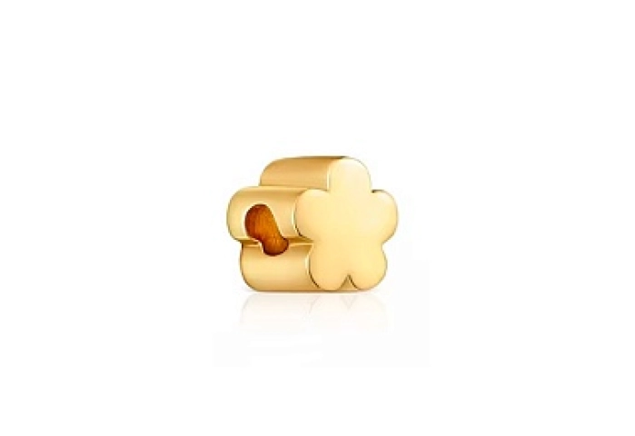SILVER GOLDPLATED PENDANT BEAR FLOWER 7M