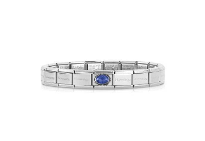 Comp. CL CZ SFACCETTATI acciaio, GODRONE BLU