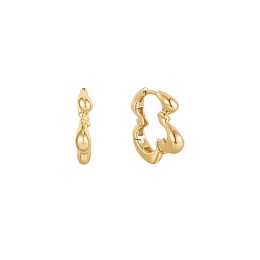 Gold Twisted Wave Hoop Earrings