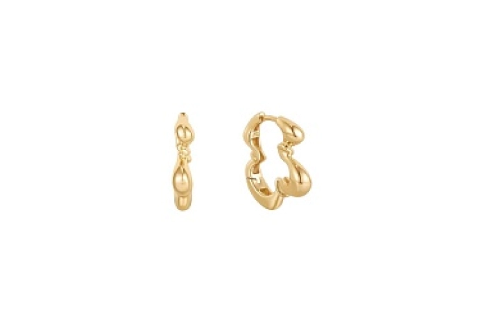 Gold Twisted Wave Hoop Earrings
