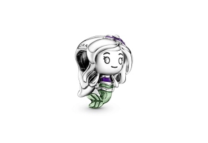 Disney Ariel sterling silver charm with purple and