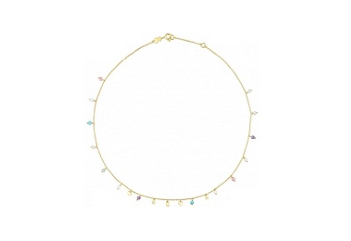 SILVER GOLD PLATED CHOKER GEMS CUL.PEARL